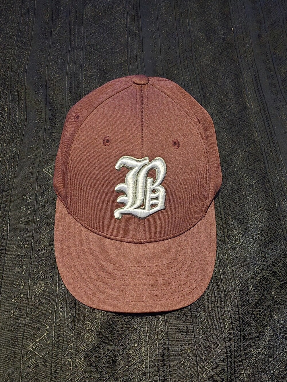 Men's Burgundy Baseball Cap with 'B' Logo